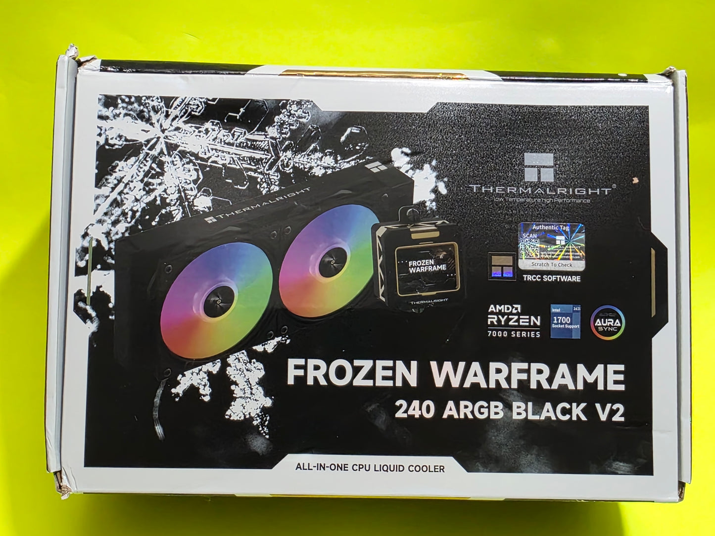 Frozen Warframe 240 Black V2 ARGB AIO Liquid Cooler – Excellent Condition!