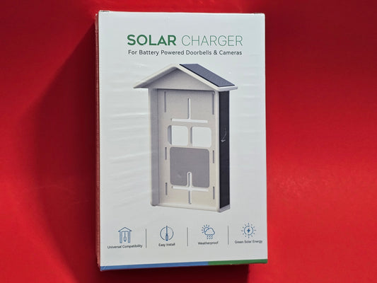 Solar Panel Charger For Doorbells &amp; Cameras White Brand NEW!