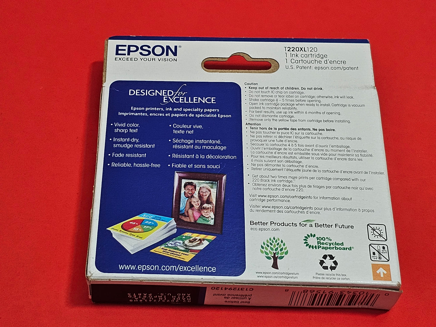 Epson 220 XL Black Ink Cartridge Genuine Original OEM - Brand NEW!