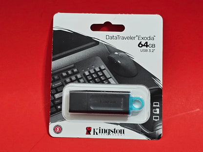 Kingston 64GB USB 3.2 Gen 1 DataTraveler Exodia Flash Drive - NEW!