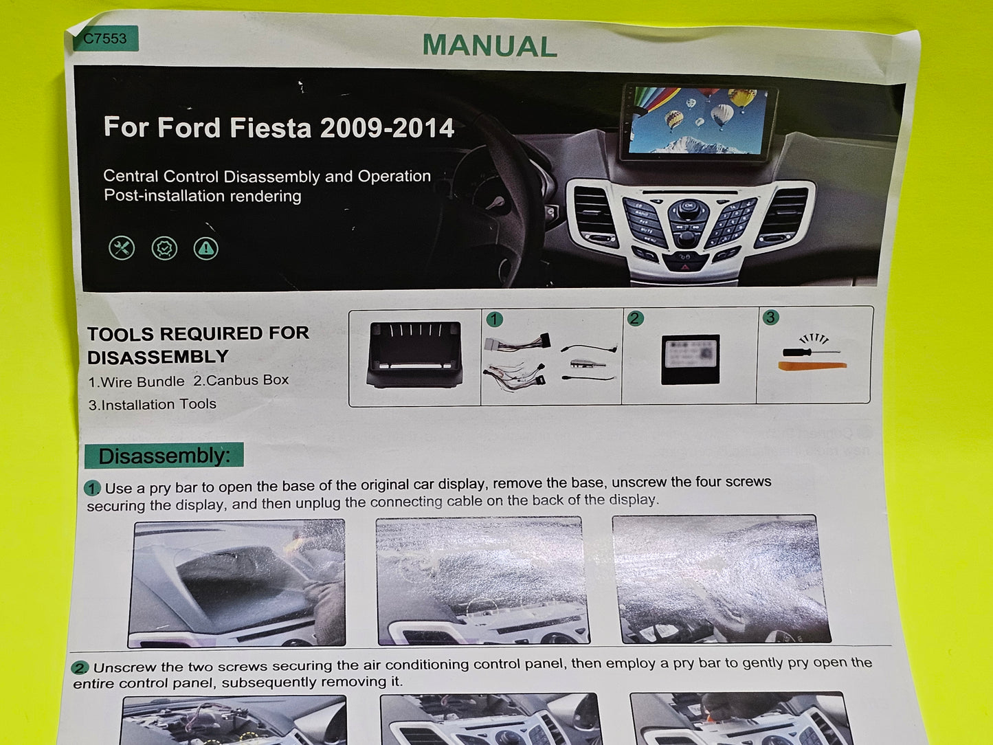 Car Radio for Ford Fiesta 2009–2014 | 9" Touchscreen w/ CarPlay & Android Auto