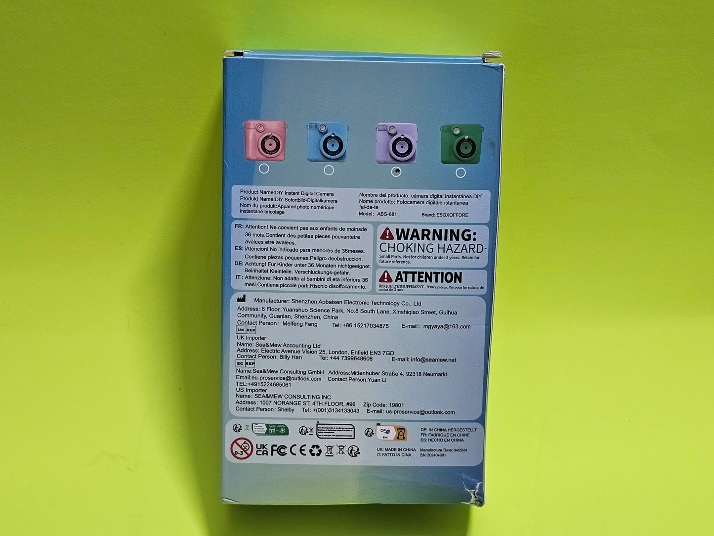 DIY Instant Digital Camera with Handle Strap & USB Cable - Brand NEW