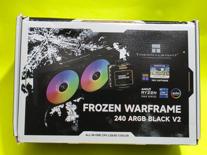 Frozen Warframe 240 Black V2 ARGB AIO Liquid Cooler – Excellent Condition!